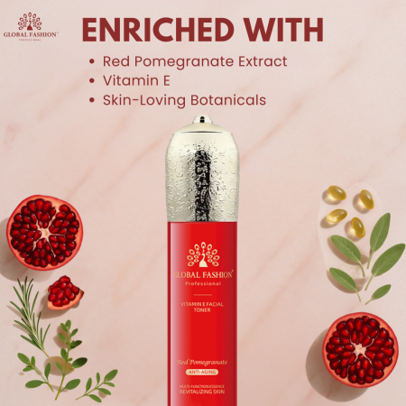 Vitamin E skincare set close up youthful glow finish مجموعة عناية بالبشرة لقطة مقربة
