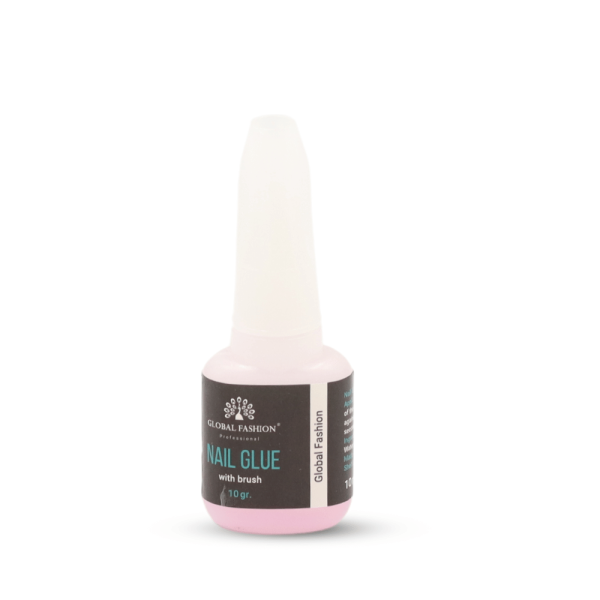 GLOBAL FASHION Brush On Nail Glue 10g - Strong Adhesive for False Nails and Nail Tips UAE GCC | غراء الأظافر