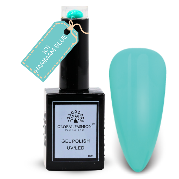 Garden Greens Nail Polish 15ml UV LED | 101-Hammam Blue 1p Mint Blue Gel Nail Polish Bottle 15ml - UV LED Soak Off Nail Color UAE GCC | طلاء أظافر جل