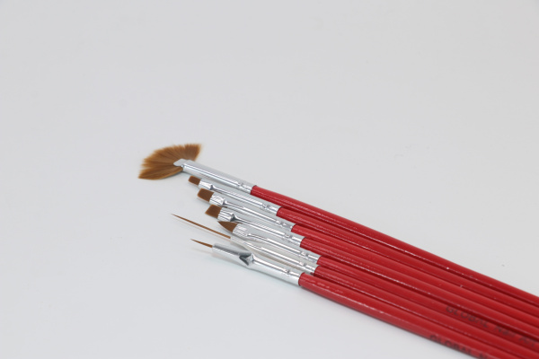 Global Fashion B-4 Gel Brushes, 7 pcs, Red