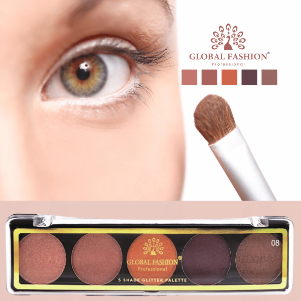 Global Fashion eyeshadow palette preview matte shimmer finish باليت ظلال عيون
