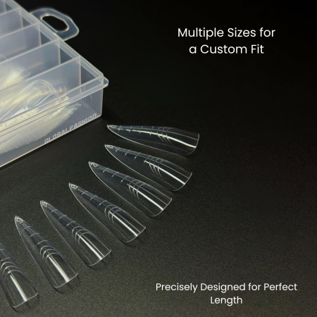 Nail Extension Tips 120pcs – Clear Dual Forms | Coffin Nail Tips Close View Extension Kit | اطراف اظافر
Nail Extension Tips 120pcs – Clear Dual Forms | Coffin Dual Nail Forms Detailed View | اظافر صناعية