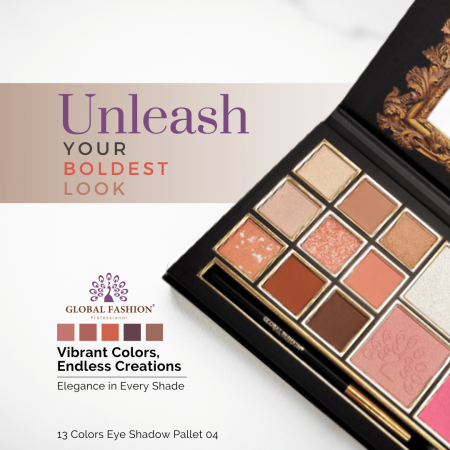 Global Fashion eyeshadow palette close up high pigment texture ظلال عيون لقطة مقربة
