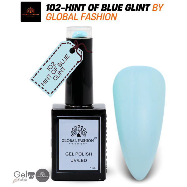 Garden Greens Nail Polish 15ml UV LED | 102-Hint of Blue Glint 1p Mint Blue Gel Nail Polish Bottle 15ml - UV LED Soak Off Nail Color UAE GCC | طلاء أظافر جل