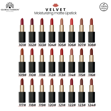 Velvet Moisturizing Matte Lipstick – Smudge-Proof (Shade 110, 3.5g) professional lipstick high pigmentation moisturizing matte finish احمر شفاه احترافي تغطية عالية مرطب