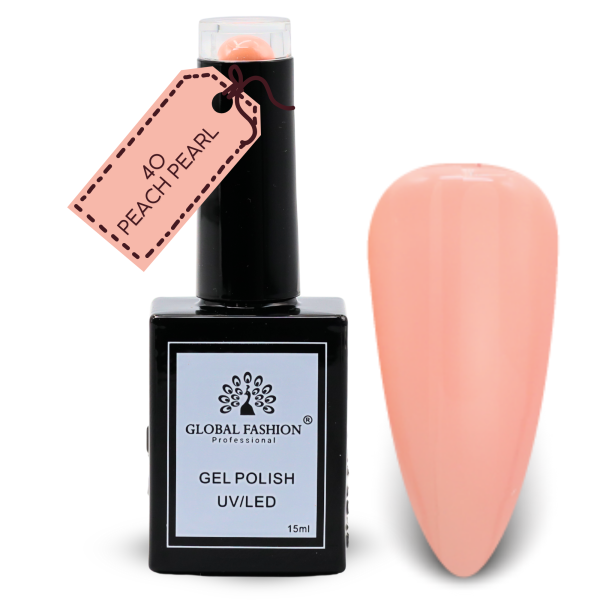 Sunset Sorbet Nail Polish 15ml UV LED | 40-Peach Pearl 1p Peach Coral Gel Nail Polish Bottle 15ml - UV LED Soak Off Nail Color UAE GCC | طلاء أظافر جل