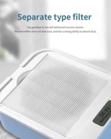 Cordless Nail Dust Collector Close View Powerful Vacuum | جهاز شفط اظافر لاسلكي
Rechargeable Nail Vacuum HEPA Detailed View | مكنسة اظافر