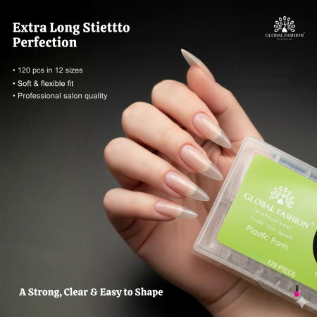 Dual Nail Forms 120pcs – Clear Extension Forms | Almond  Nail Tips Close View Extension Kit | اطراف اظافر
Dual Nail Forms 120pcs – Clear Extension Forms | Almond  Dual Nail Forms Detailed View | اظافر صناعية