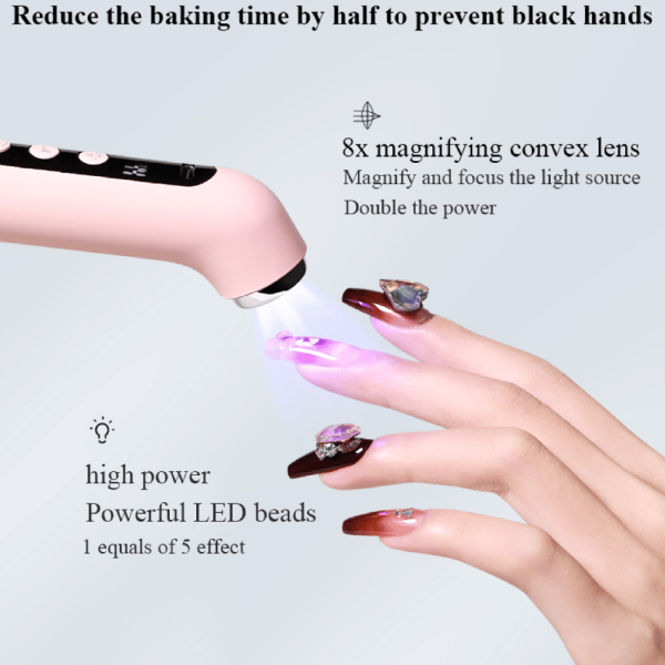 2-in-1 Nail Drill & UV Lamp Cordless Polishing Pen | Blue Cordless Nail Drill Machine with UV Lamp - Electric Nail File UAE GCC | جهاز أظافر