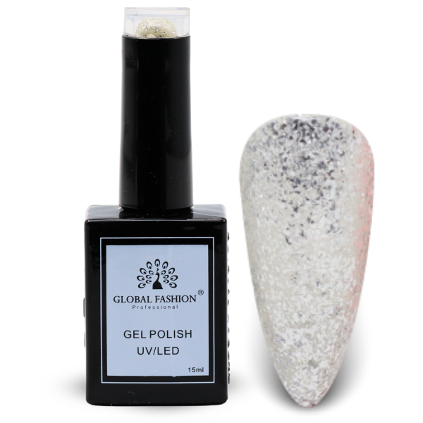 Brilliant Blues Nail Polish 15ml UV LED | 118-Athens Grey Glitter 1p Blue Glitter Gel Nail Polish Bottle 15ml - UV LED Soak Off Nail Color UAE GCC | طلاء أظافر جل أزرق