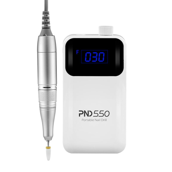 PND550 Cordless Nail Drill 30000 RPM LCD | White Cordless Nail Drill 30000 RPM Electric Nail File UAE GCC | جهاز أظافر
