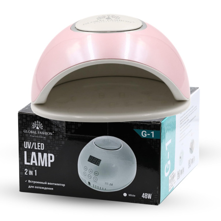 Global Fashion 2-in-1 UV/LED Nail Lamp – Fast 30s Cure, G1 | Pink cordless uv led nail lamp gel polish dryer fast curing manicure tool