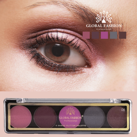 Global Fashion eyeshadow palette close up high pigment texture ظلال عيون لقطة مقربة
