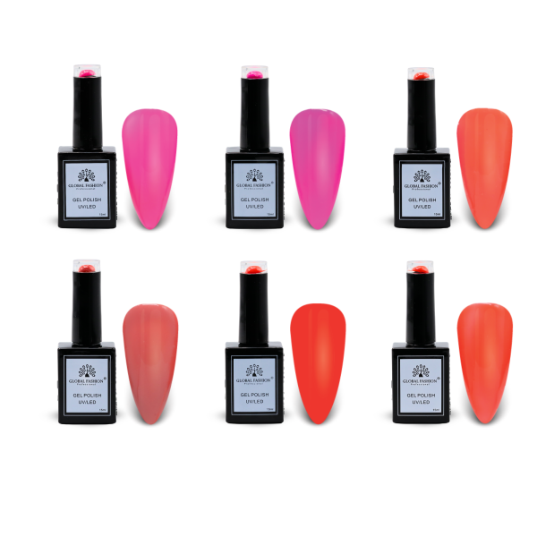 Nude Nuances Gel Nail Polish Collection | 25–30Nude Nuances 6p Nude Gel Nail Polish Bottle 15ml - UV LED Soak Off Nail Color UAE GCC | طلاء أظافر جل نيود