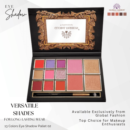 Global Fashion eyeshadow palette close up high pigment texture ظلال عيون لقطة مقربة
