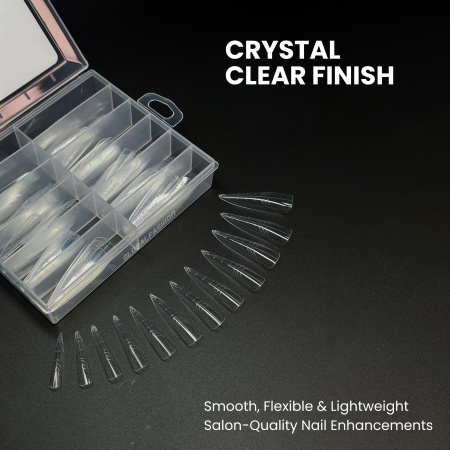 Nail Extension Tips 120pcs – Clear Dual Forms | Coffin Nail Tips Close View Extension Kit | اطراف اظافر
Nail Extension Tips 120pcs – Clear Dual Forms | Coffin Dual Nail Forms Detailed View | اظافر صناعية