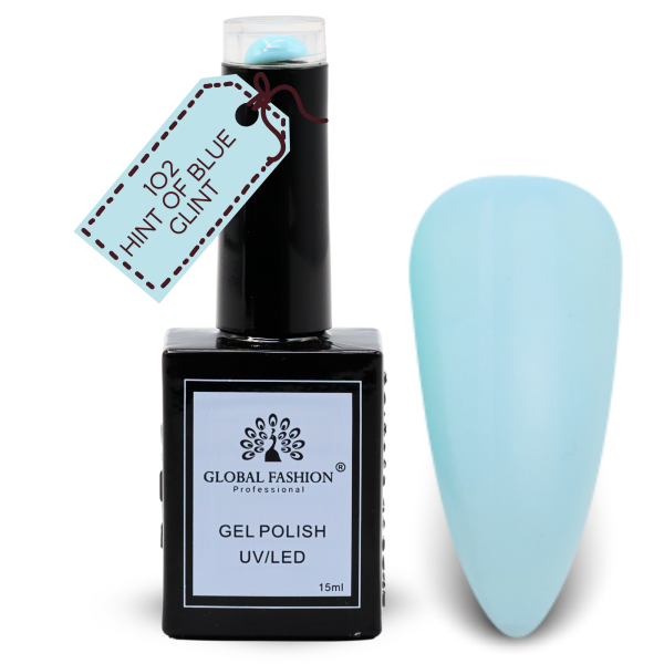 Garden Greens Nail Polish 15ml UV LED | 102-Hint of Blue Glint 1p Mint Blue Gel Nail Polish Bottle 15ml - UV LED Soak Off Nail Color UAE GCC | طلاء أظافر جل