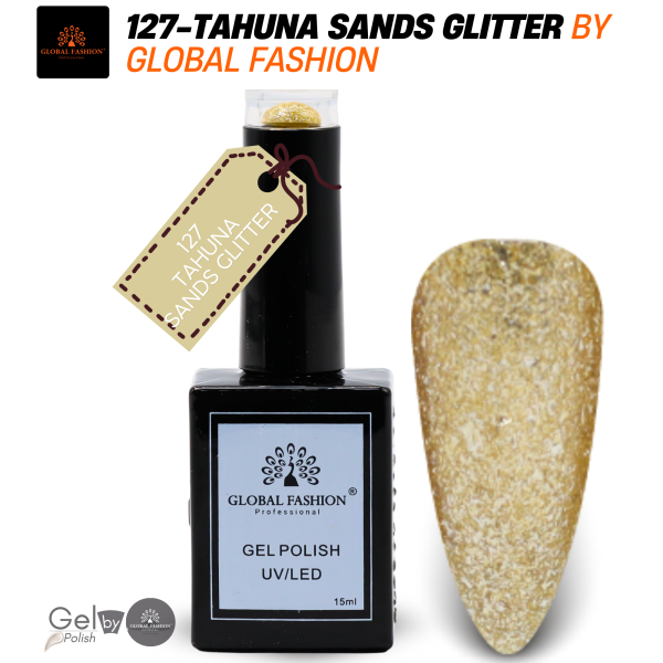 Earthy Elegance Nail Polish 15ml UV LED | 127-Tahuna Sands Glitter 1p Earth Tone Gel Nail Polish Bottle 15ml - UV LED Soak Off Nail Color UAE GCC | طلاء أظافر جل