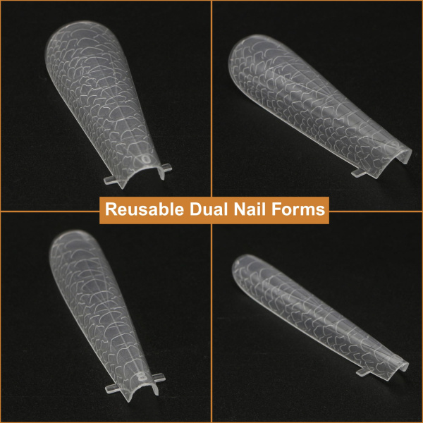 Dual Nail Forms 120pcs – Clear Poly Gel Forms | Square Nail Extension Tips Gel Forms Kit | اطراف اظافر
Dual Nail Forms 120pcs – Clear Poly Gel Forms | Square Dual Nail Forms Reusable Extensions | اظافر صناعية