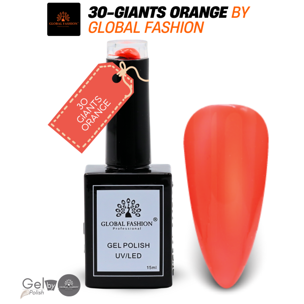 Nude Nuances Nail Polish 15ml UV LED | 30-Giants Orange 1p Nude Gel Nail Polish Bottle 15ml - UV LED Soak Off Nail Color UAE GCC | طلاء أظافر جل نيود