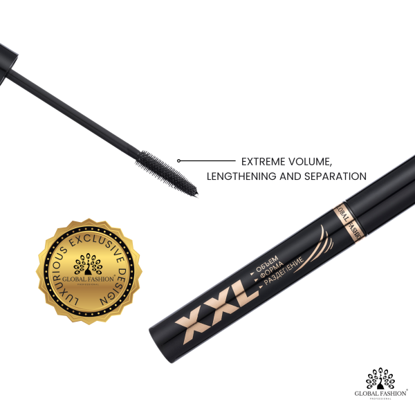 XXL black waterproof mascara volume length curl lashes ماسكارا سوداء مقاومة للماء