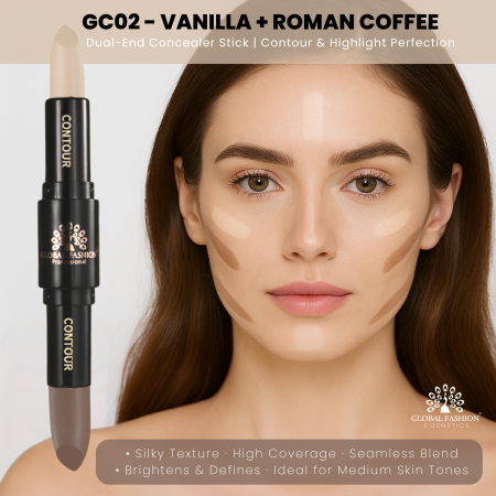 Global Fashion contour highlight stick close up sculpted glow finish قلم كونتور لقطة مقربة