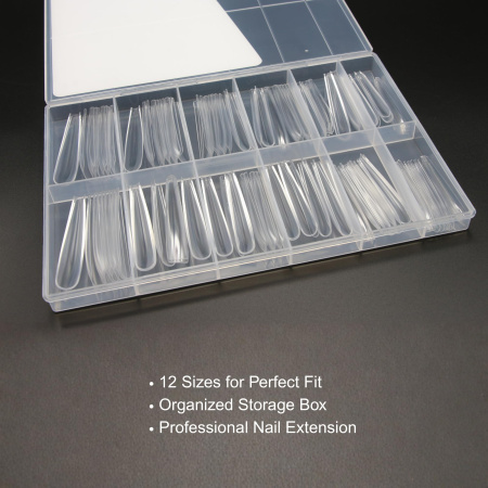 Full Cover Gel Tips 120pcs – Clear Nail Extensions | Ballerina Nail Tips Close View Extension Kit | اطراف اظافر
Full Cover Gel Tips 120pcs – Clear Nail Extensions | Ballerina Dual Nail Forms Detailed View | اظافر صناعية