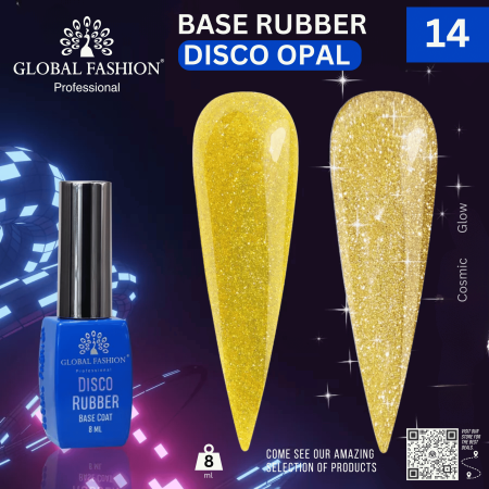 Global Fashion Disco Opal Reflective Rubber Base 8ml | Detailed Shiny Nail Gel Base
جلوبال فاشن ديسكو أوبال ريفلكتيف روبر بيس 8 مل | بيس جل بوليش لامع بالتفصيل
