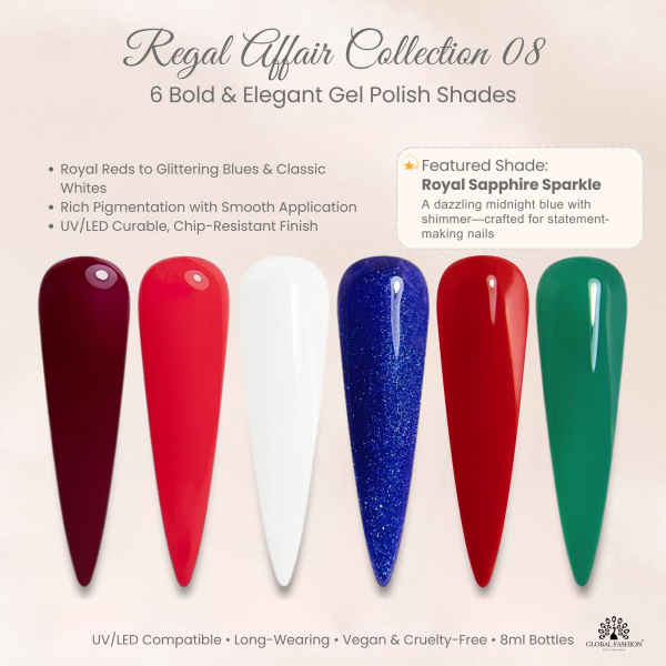 Black Elite Gel Nail Polish Set 6x8ml – UV/LED | Regal Affair Gel Nail Polish Set UV LED High Shine | طلاء اظافر جل
Black Elite Gel Nail Polish Set 6x8ml – UV/LED | Regal Affair Nail Gel Polish Set Long Lasting | مناكير جل