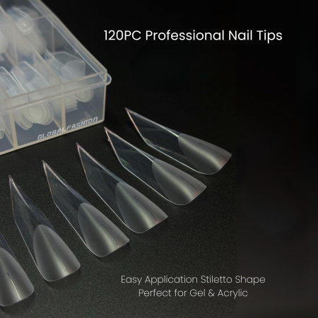 Dual Nail Forms 120pcs – Clear Extension Forms | Stiletto Nail Tips Close View Extension Kit | اطراف اظافر
Dual Nail Forms 120pcs – Clear Extension Forms | Stiletto Dual Nail Forms Detailed View | اظافر صناعية