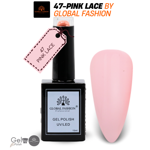 Soft Neutrals Nail Polish 15ml UV LED | 47-Pink Lace 1p Neutral Gel Nail Polish Bottle 15ml - UV LED Soak Off Nail Color UAE GCC | طلاء أظافر جل نيود