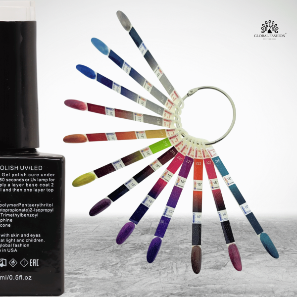 Thermo Gel Polish – Temperature Color Change “Disco” 216 (15 ml) – Global Fashion | جل أظافر حراري متغير اللون درجة ديسكو 216 (15 مل) – جلوبال فاشن
