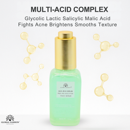 AHA BHA Peeling Solution Face Serum Serum Close Up - Hydrating Anti Aging Facial Treatment | سيروم للوجه صورة مقربة