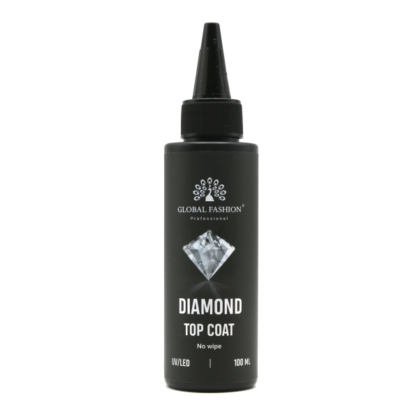 Universal Top Coat Gel without sticky layer (Top/Finish) Global Fashion TOP-Diamond, 100 ml