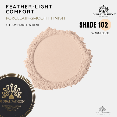 Global Fashion powder close up smooth matte texture بودرة لقطة مقربة
