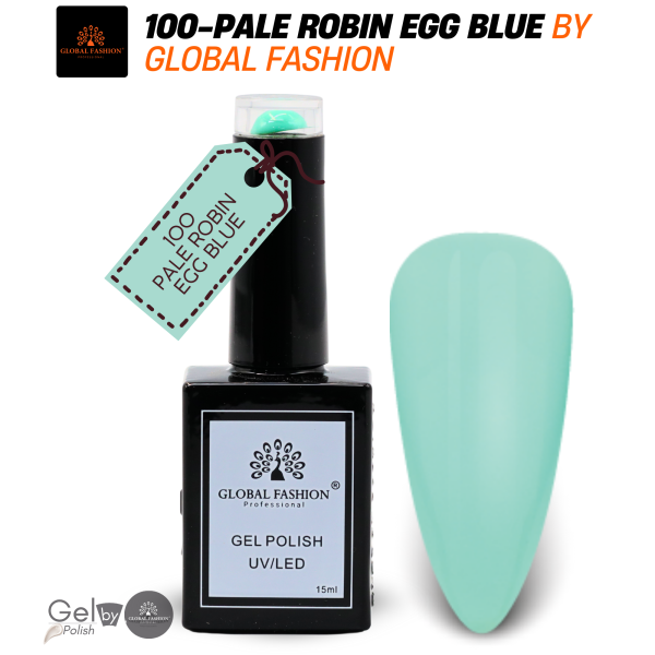 Garden Greens Nail Polish 15ml UV LED | 100-Pale Robin Egg Blue 1p Mint Blue Gel Nail Polish Bottle 15ml - UV LED Soak Off Nail Color UAE GCC | طلاء أظافر جل