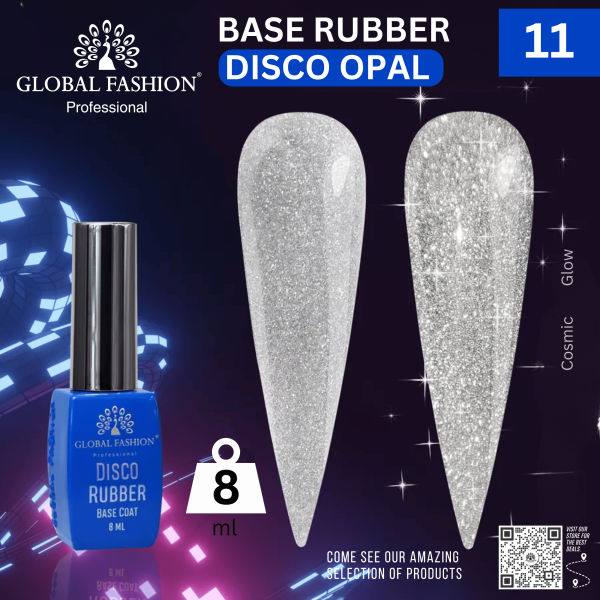Disco Opal Reflective Rubber Base 8ml – Global Fashion | Preview 14 Shades
ديسكو أوبال ريفلكتيف روبر بيس 8 مل – جلوبال فاشن | معاينة 14 لون
