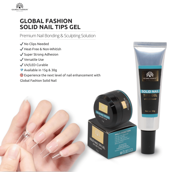 Gel for gel tips in a tube. Solid Nail Tips Gel 30 gr. Nail Tips Gel - Professional Solid Gel for Nail Extensions UAE GCC | جل الأظافر