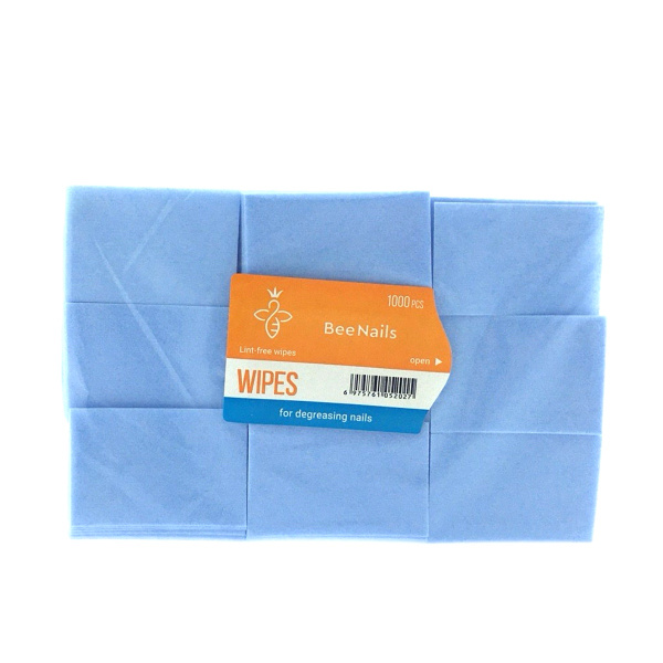 Lint Free Wipes Bee Nails 1000 pcs, blue