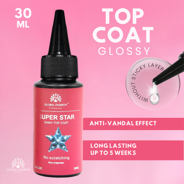 Classic Gel Top Coat, Global Fashion Nail Top, Diamond Gel Polish Top, Rubber Nail Top Coat, Shiny Glossy Top Gel, 3D Nail Gel Top, Matte Velvet Top Gel, جل توب جلوبال فاشن, جل دايموند للأظافر, جل مطاطي, جل مطفي, جل 3D, جل لامع
