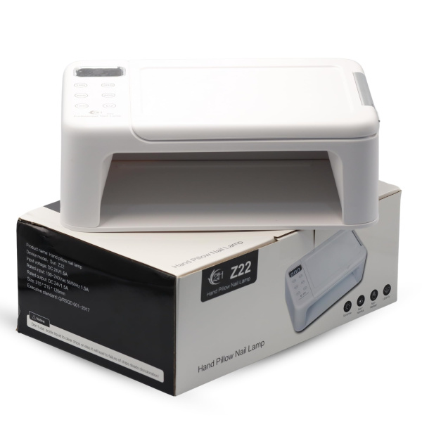 63W UV/LED Nail Lamp with Hand Pillow – Auto Sensor, Sun Z22 | White 63w uv led nail lamp with hand pillow auto sensor fast curing مصباح اظافر احترافي