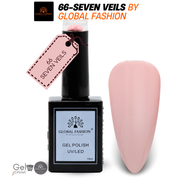 Fuchsia Fever Nail Polish 15ml UV LED | 66-Seven Veils 1p Fuchsia Purple Gel Nail Polish Bottle 15ml - UV LED Soak Off Nail Color UAE GCC | طلاء أظافر جل بنفسجي