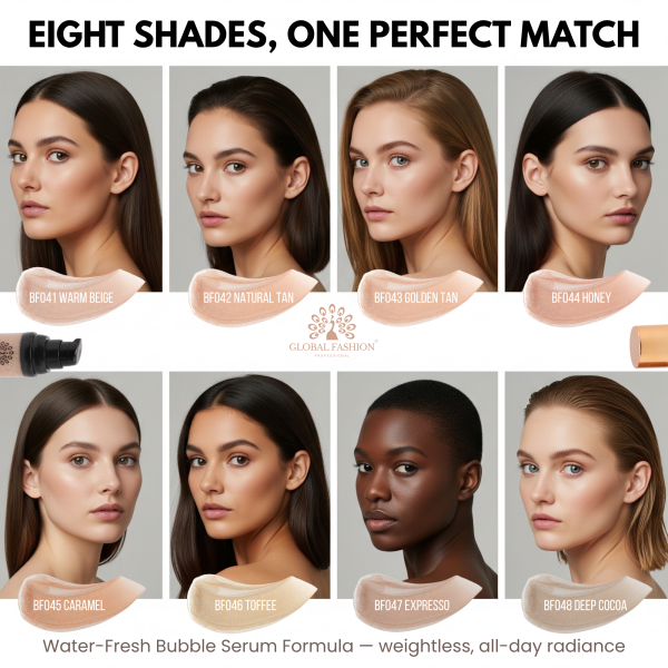 Global Fashion serum foundation preview hydrating natural glow finish كريم اساس سيروم بلمعة طبيعية