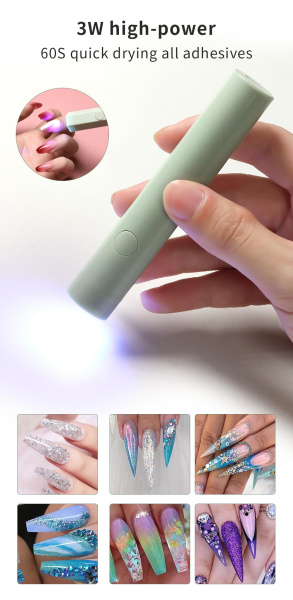 Global Fashion Mini LED Nail Lamp – USB Handheld Gel Curing | Circle White uv led nail lamp 50w fast gel curing manicure device مصباح اظافر احترافي
