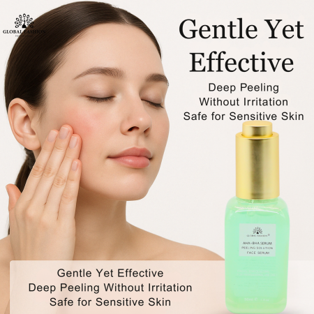 AHA BHA Peeling Solution Face Serum Serum Close Up - Hydrating Anti Aging Facial Treatment | سيروم للوجه صورة مقربة