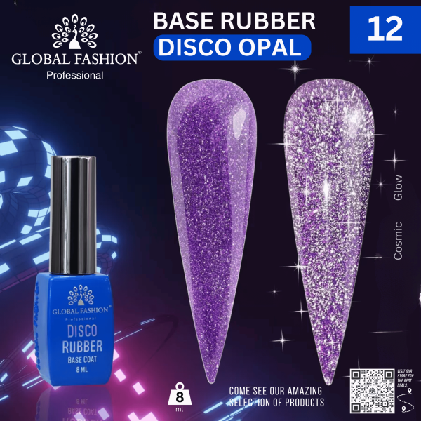 Disco Opal Reflective Rubber Base 8ml – Global Fashion | Preview 14 Shades
ديسكو أوبال ريفلكتيف روبر بيس 8 مل – جلوبال فاشن | معاينة 14 لون
