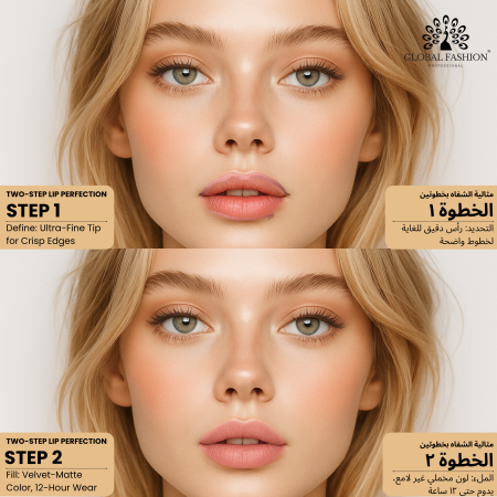 Velvet Smooth lip liner close up creamy texture matte finish قلم تحديد شفاه لقطة مقربة