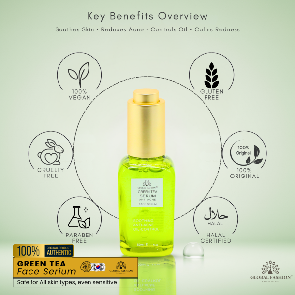 Green Tea Anti-Aging Face Serum 50ml Face Serum Bottle 50ml - Anti Aging Hydrating Skincare Serum UAE GCC | سيروم للوجه
