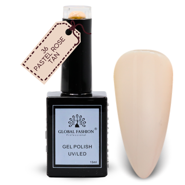 Delicate Whites Nail Polish 15ml UV LED | 36-Pastel Rose Tan 1p White Gel Nail Polish Bottle 15ml - UV LED Soak Off Nail Color UAE GCC | طلاء أظافر جل أبيض