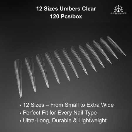 Full Cover Gel Tips 120pcs – Clear Nail Extensions | Stiletto Nail Tips Close View Extension Kit | اطراف اظافر
Full Cover Gel Tips 120pcs – Clear Nail Extensions | Stiletto Dual Nail Forms Detailed View | اظافر صناعية